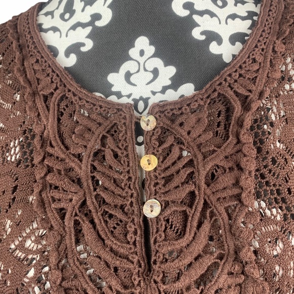 Knitted Peplum Brown Top - Picture 4 of 14